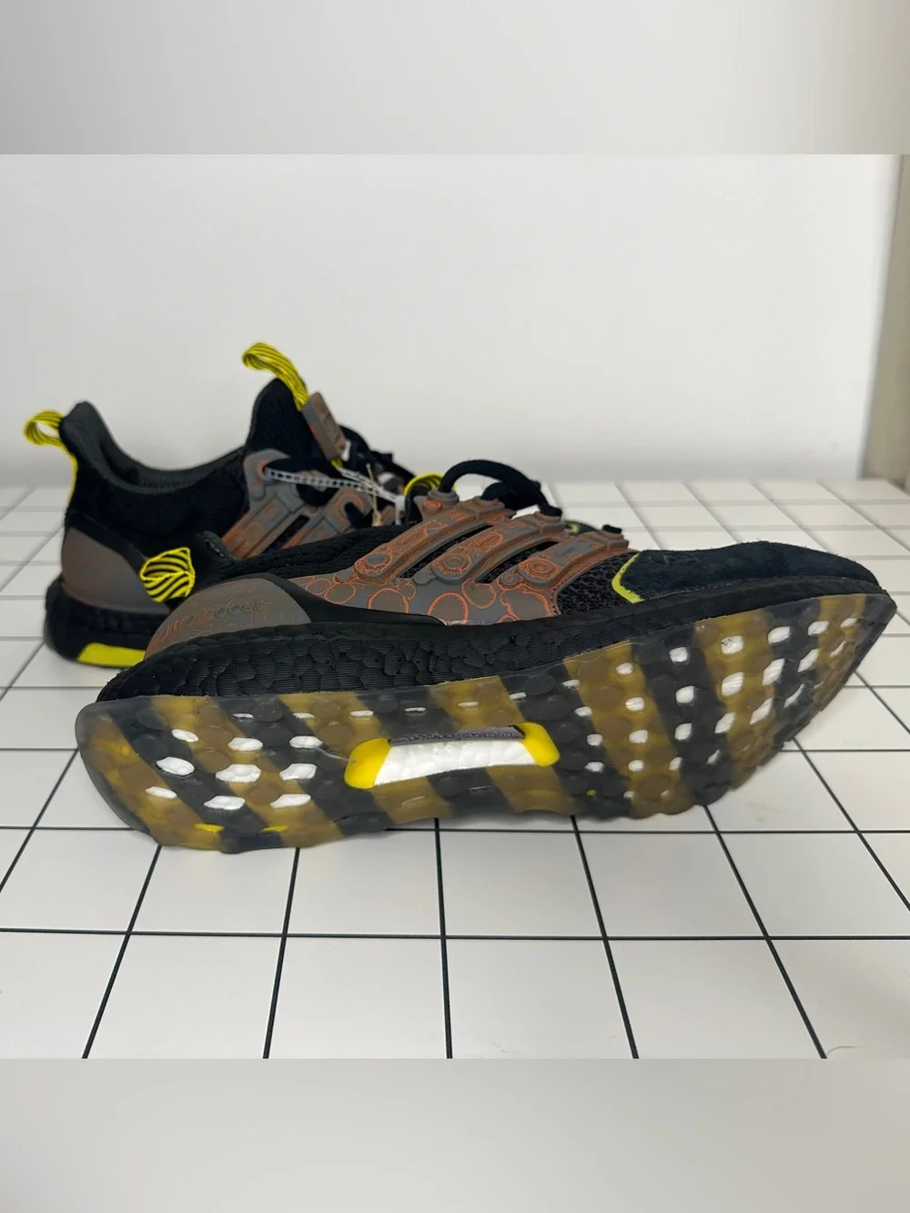 Adidas Boost Fortnite Collab Men's Black Sneakers with Neon Yellow Accents 8M